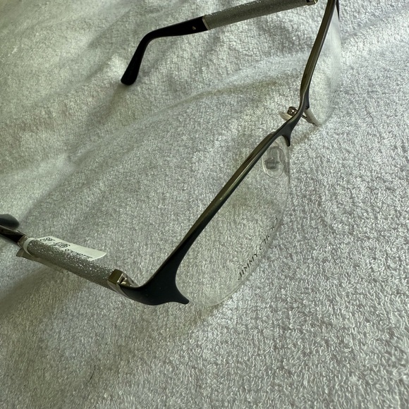 Jimmy Choo Silver and Black Eyeglass Frames - Picture 1 of 8
